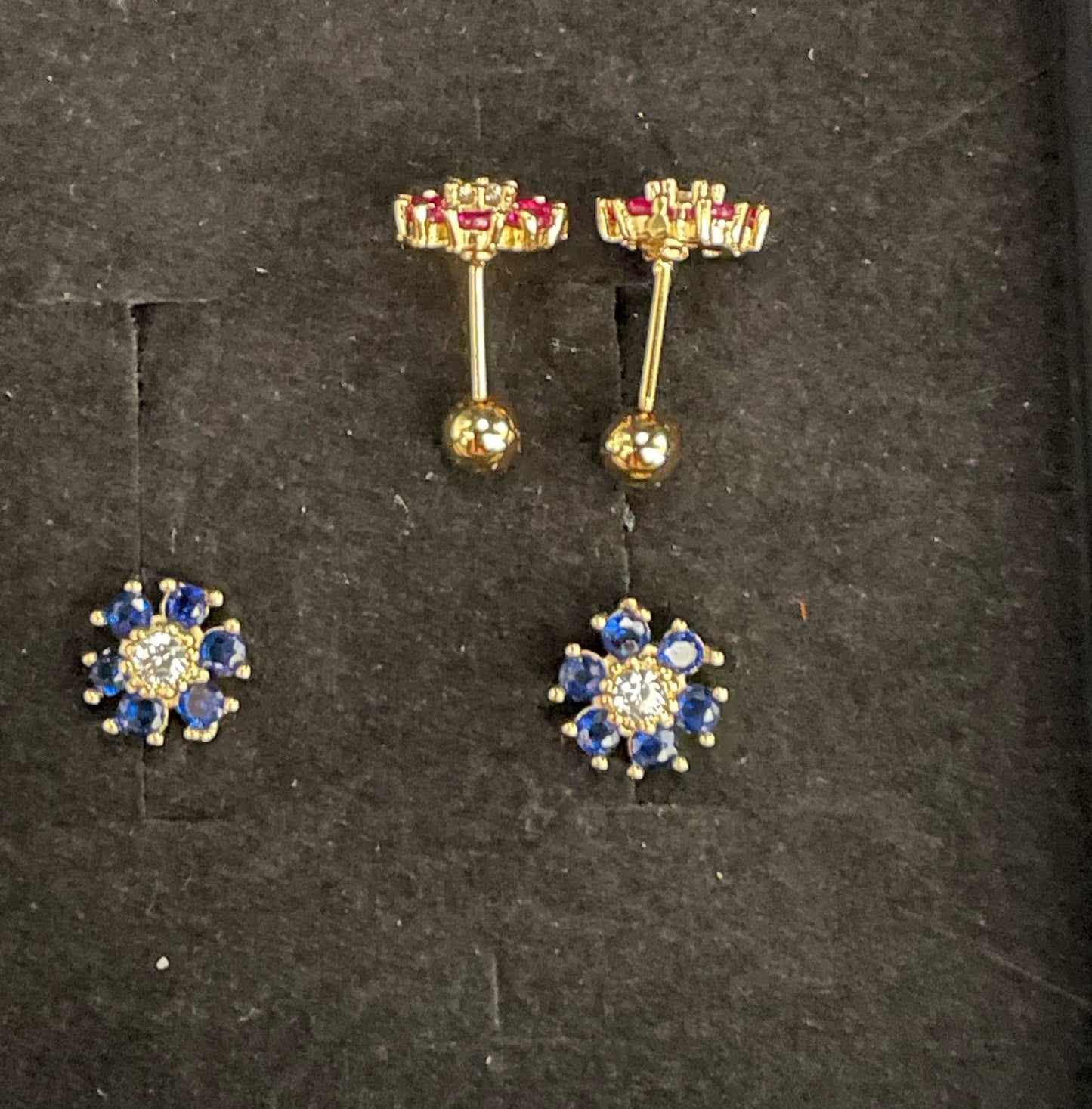 Crystal Flower Girls Screwback Earrings