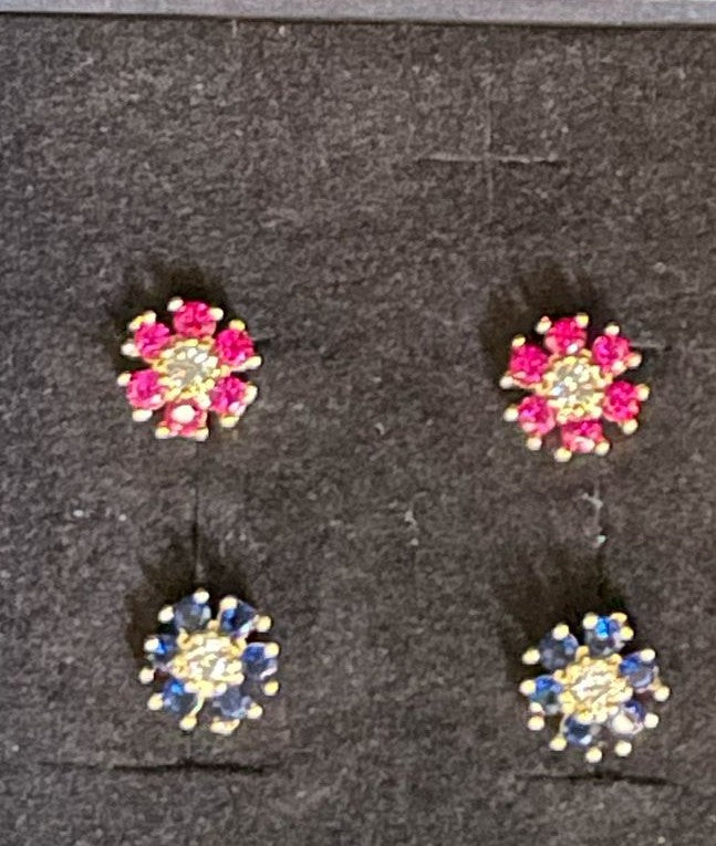 Crystal Flower Girls Screwback Earrings