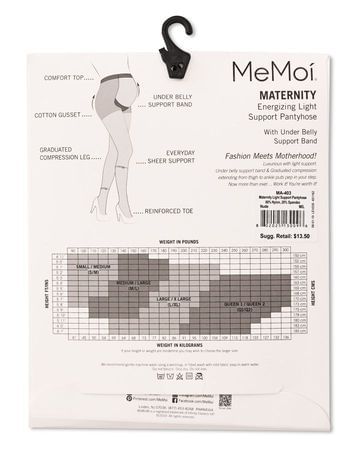 Memoi Maternity Light Support Pantyhose with Compression Leg