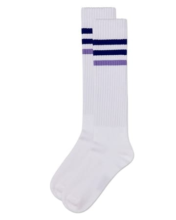 Memoi Two Tone Varsity Stripe Knee