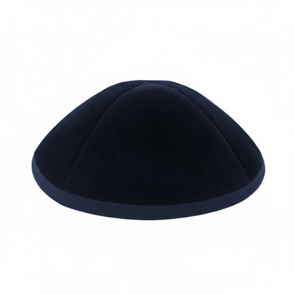 Navy Velvet 4 Part Kippa