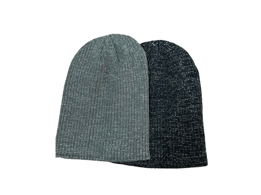 Sparkle Knit Thick Ribbed Foldable Beanie