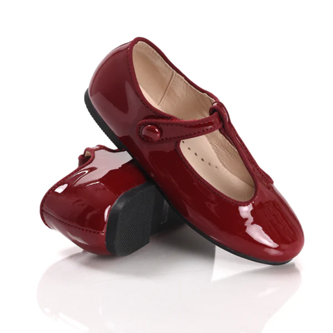 En Pointe Girls Patent Leather T Bar Shabbos Shoes