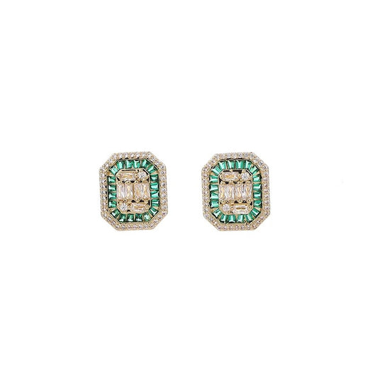 Crystal Stone Stud Earrings