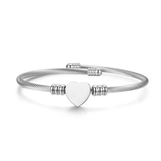 Twisted Heart Bangle For Girls and Teens