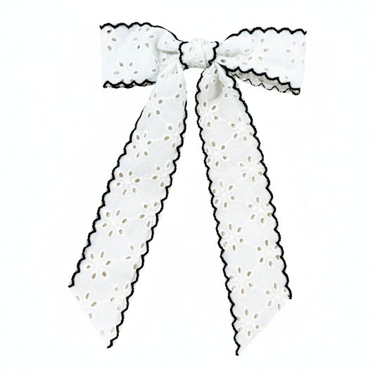 Girls Floral Lace Hairbows With Trim