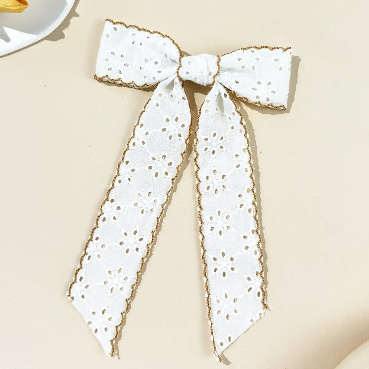 Girls Floral Lace Hairbows With Trim