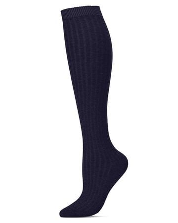 Memoi Spot on Basics Ribbed Knee Socks