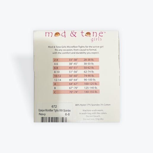 Mod & Tone Microfiber Girls Shabbos Tights 2 Pack