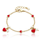 LMTS Enamel Heart Dangle Bracelet