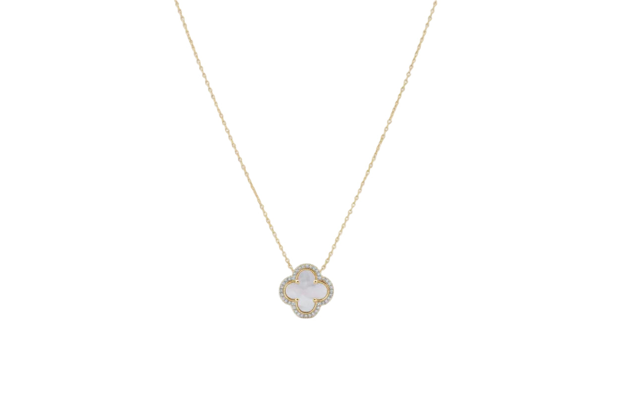 Mother of Pearl Clover Necklace