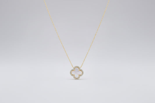 Mother of Pearl Clover Necklace