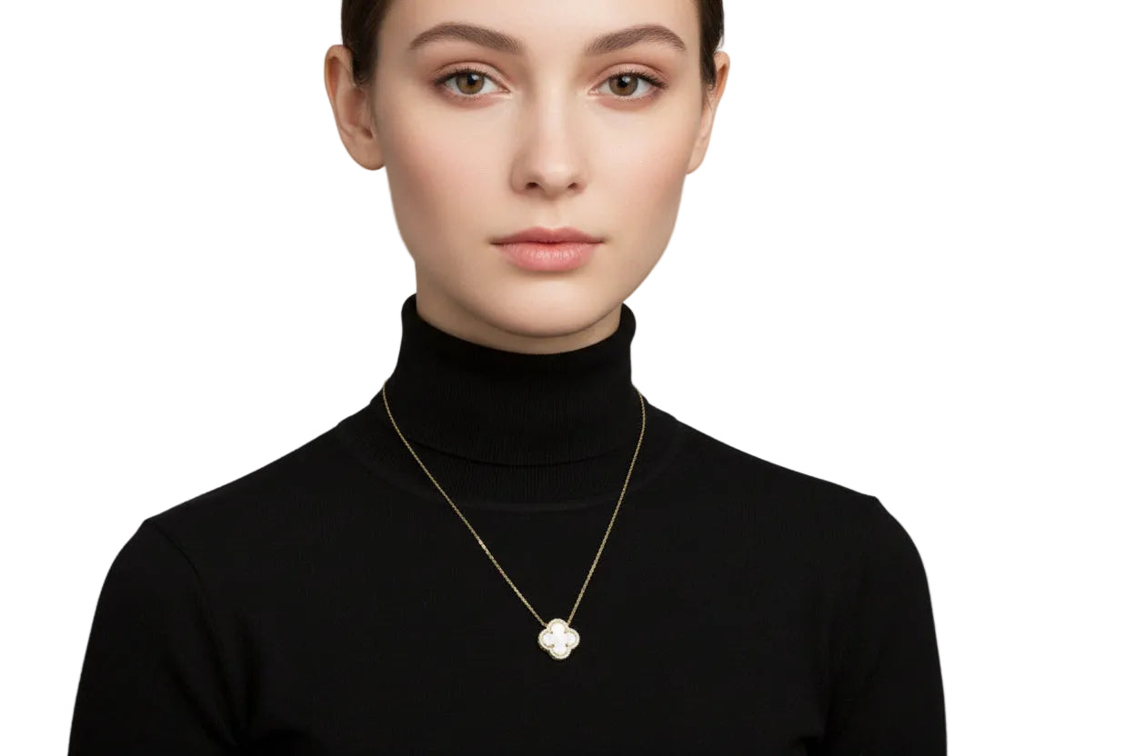 Mother of Pearl Clover Necklace