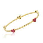 LMTS Rope Enamel Heart Bangle