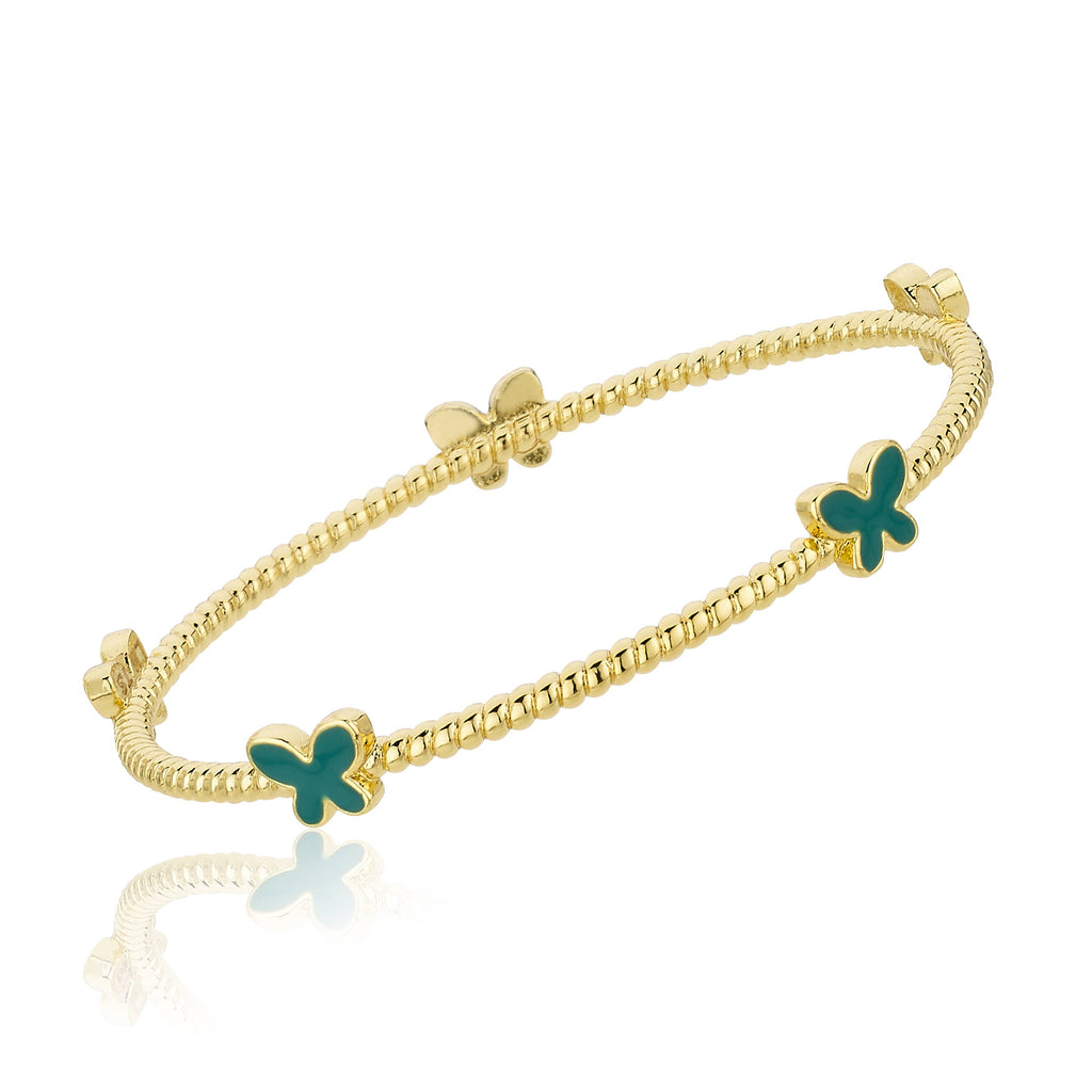 LMTS Girls Rope Enamel Butterfly Bangle