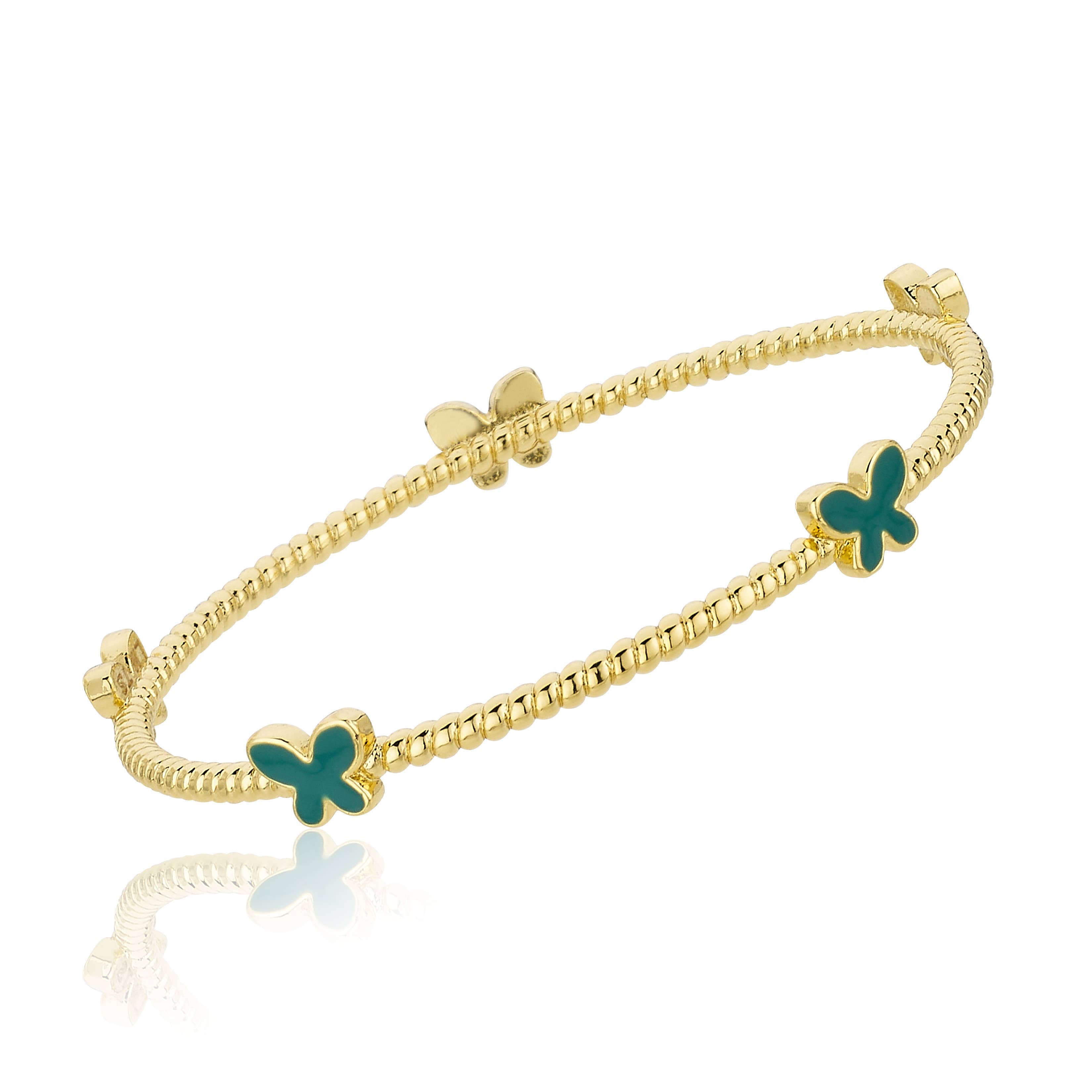 LMTS Girls Rope Enamel Butterfly Bangle