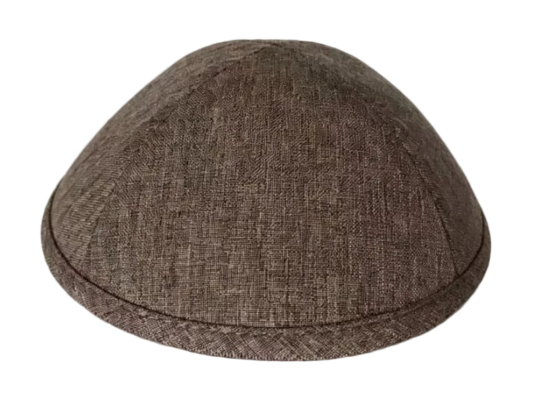 MJudaica Brown Linen Yarmulke- 391