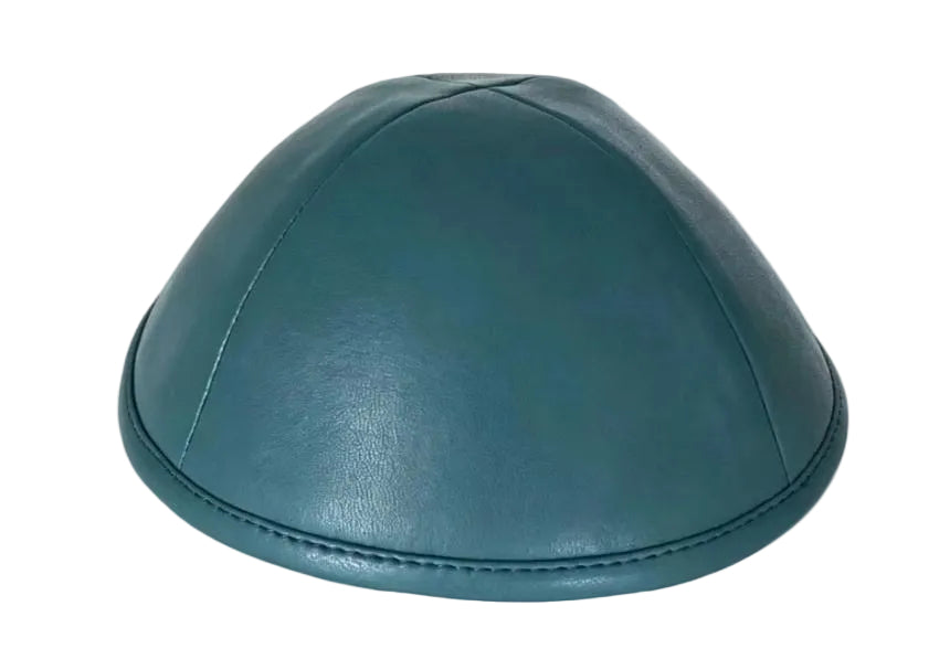MJudaica Teal Leather Yarmulke 395