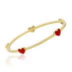 LMTS Rope Enamel Heart Bangle