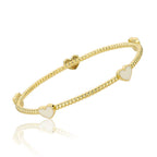 LMTS Rope Enamel Heart Bangle