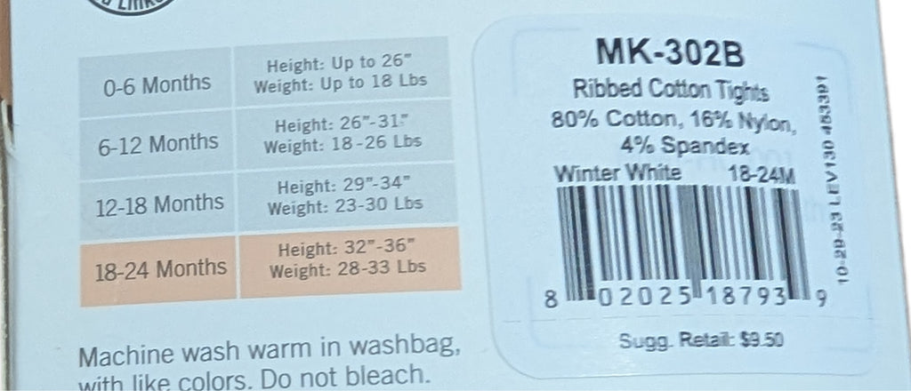 Memoi Cotton Sweater Tights Baby -MK-302B