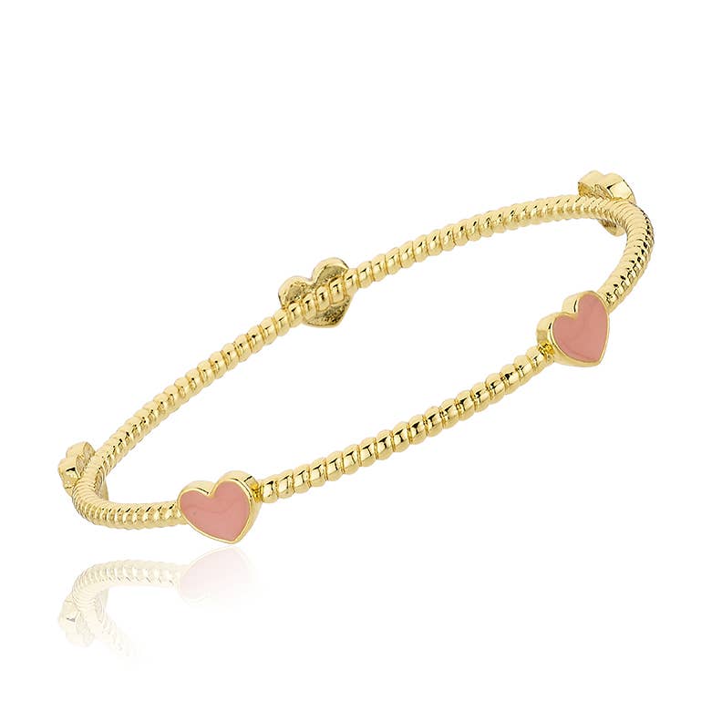 LMTS Rope Enamel Heart Bangle