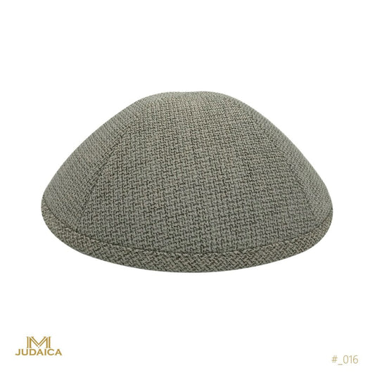 Beige and Brown linen Kippa
