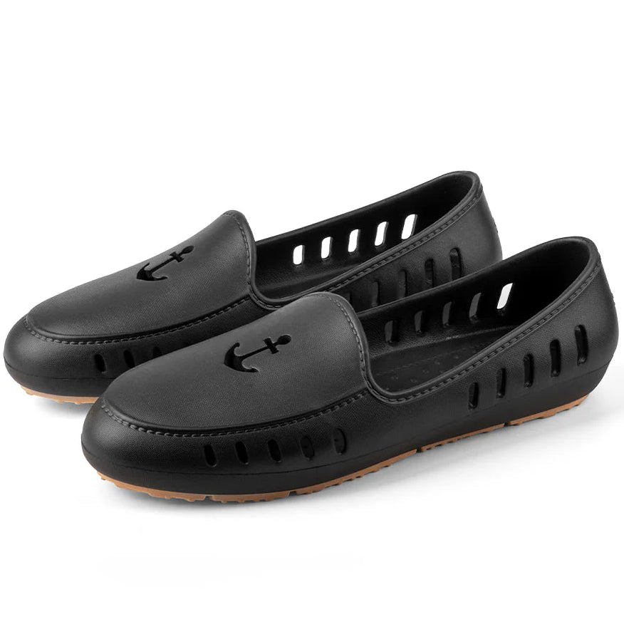 Slingers Big Kids Boys Black Anchor Loafer Perforated