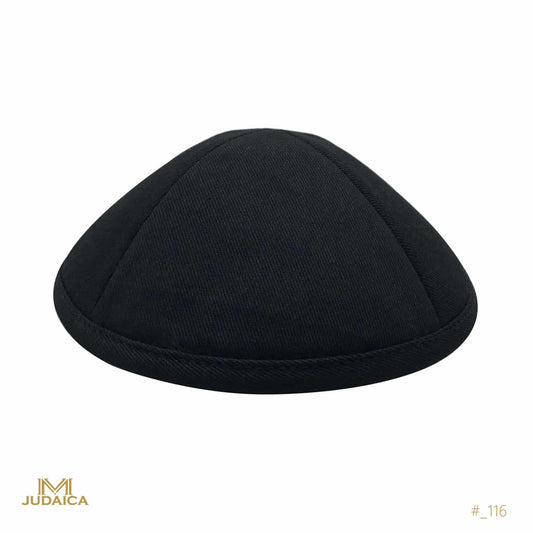 Basic Black Cotton Kippa for Boys and Men