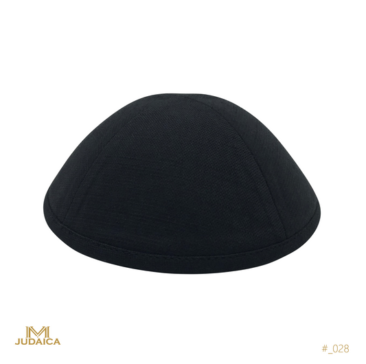 Black Fine Linen Kippa