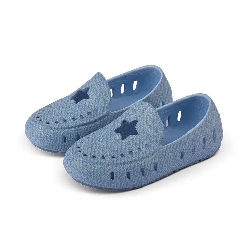 Slingers Adventure Slip Ons Boys Chambray/ Star Perforation