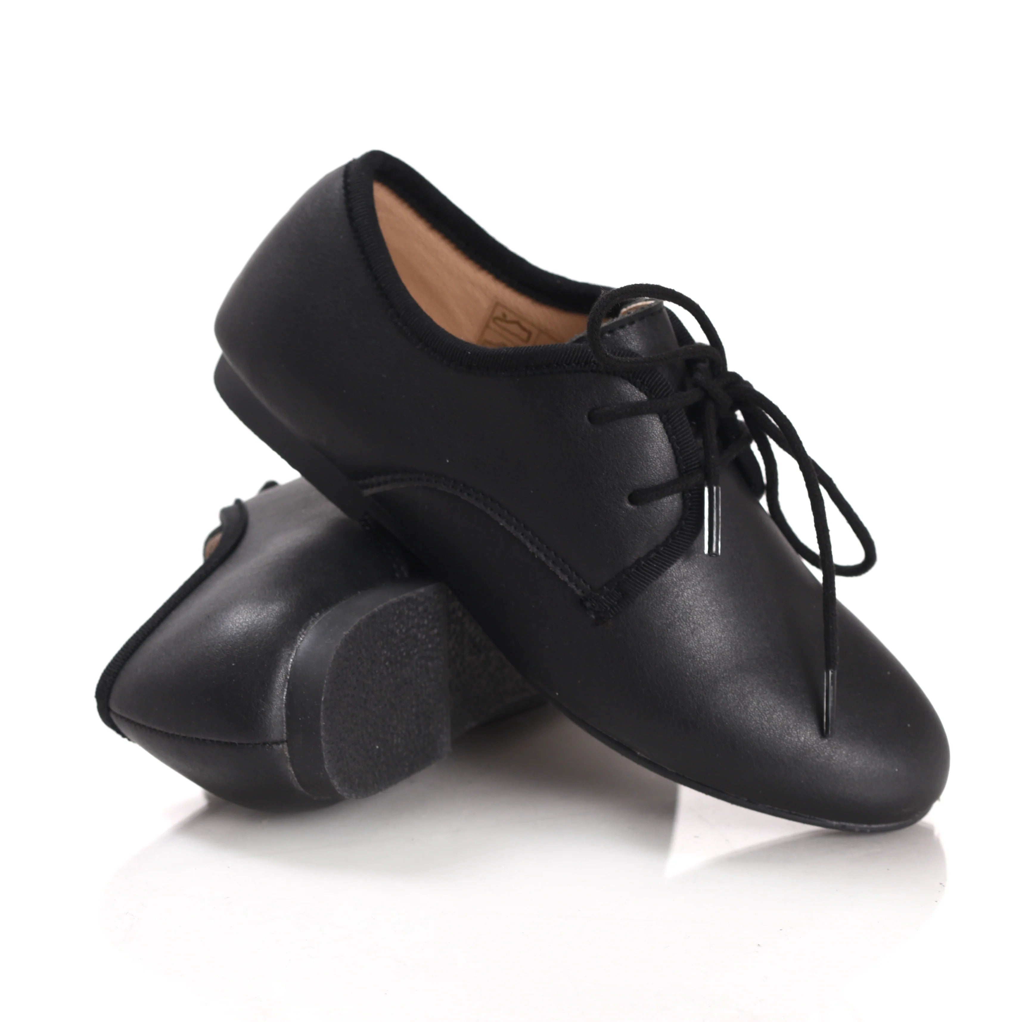 En Pointe Black Leather Lace Up Shoes- 22 & 31 Only