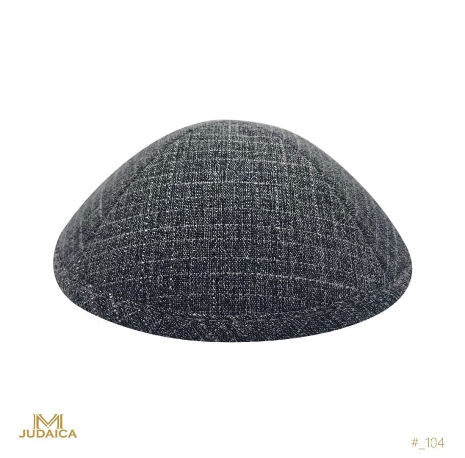 Dark Blue Textured Linen Kippa-104