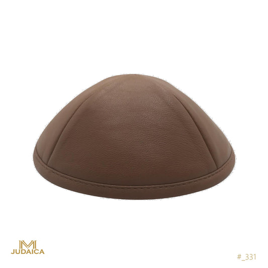 Dark Camel Leather Kippa