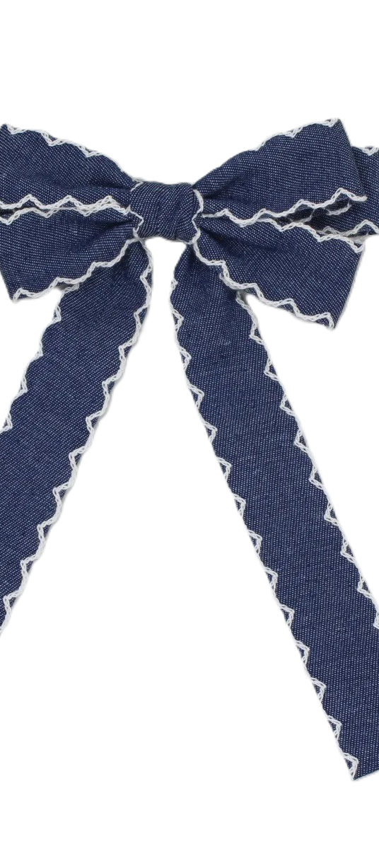 Denim Trim Bow