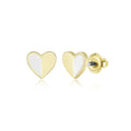 My Little Jewel Half Enamel Heart Surgical Steel Screw Back Earrings