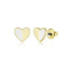 My Little Jewel Half Enamel Heart Surgical Steel Screw Back Earrings