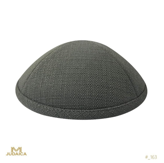Grey Rough Linen Kippa-163