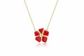 Girls Enamel Red Flower Necklace