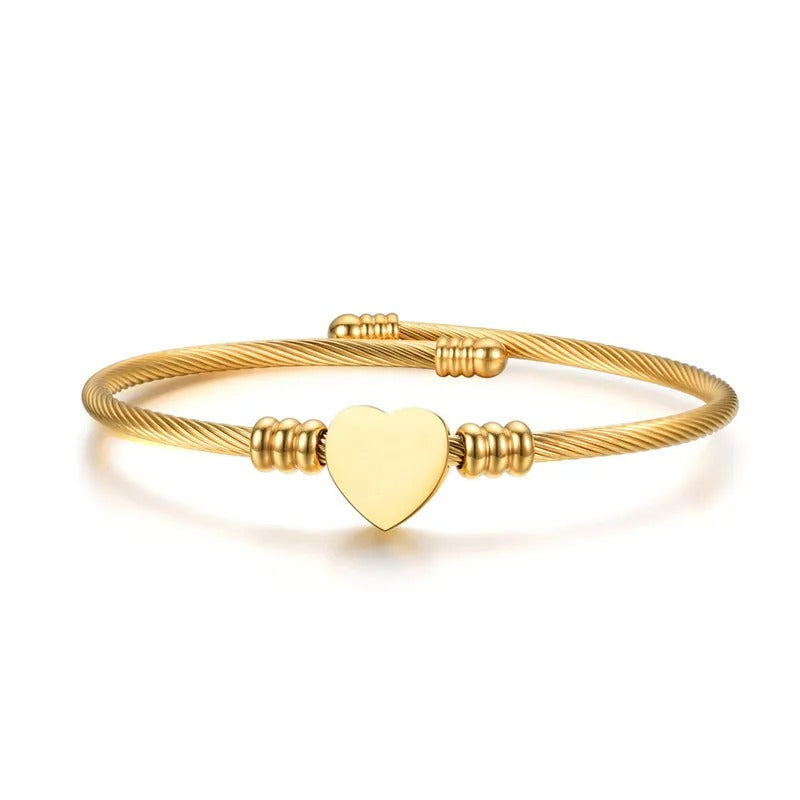 Twisted Heart Bangle For Girls and Teens