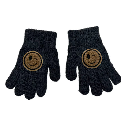 Kids Winter Smiley Patch Gloves