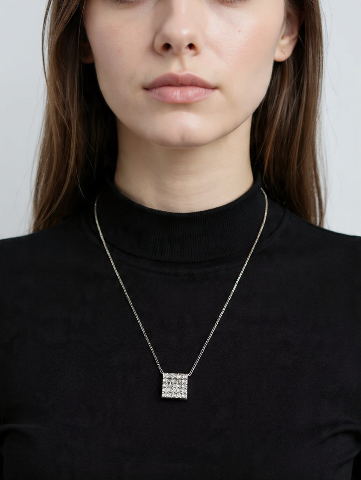 Delicate Square Pendant Necklace