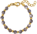 Large Grey Beaded Alternating Station Bracelet