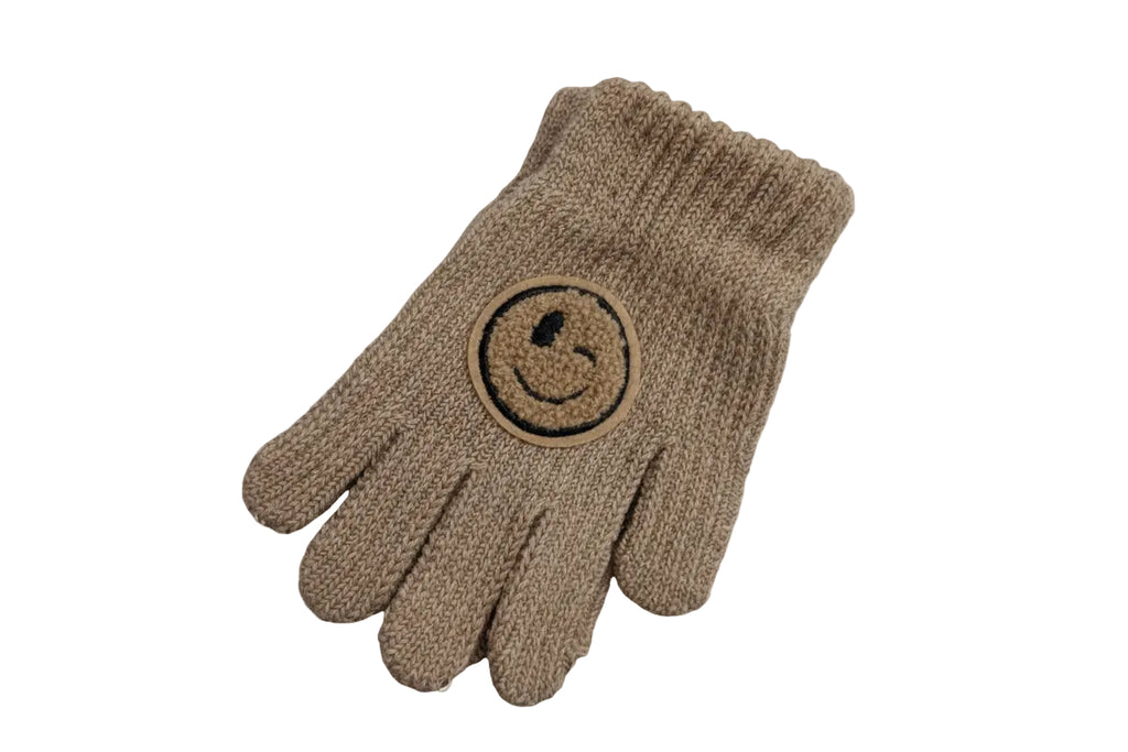 Kids Winter Smiley Patch Gloves