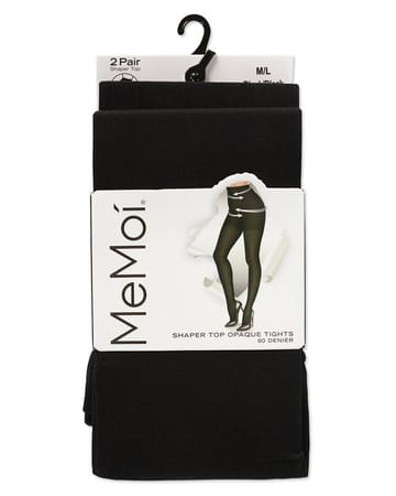 Memoi 2 Pair Women's Opaque Shaper Control Top Tights - MJB 150
