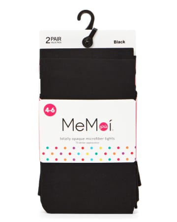 Memoi Girls 70 Denier Totally Opaque Tights 2 Pair Pack- MKB 117