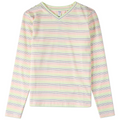 Memoi Teen Girls Bright Striped V- Neck Long Sleeve T-Shirt- MKC 113