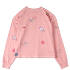 Memoi Teen Girls All-Over Motif Cotton-Rich Long-Sleeve T-Shirt- MKC- 121