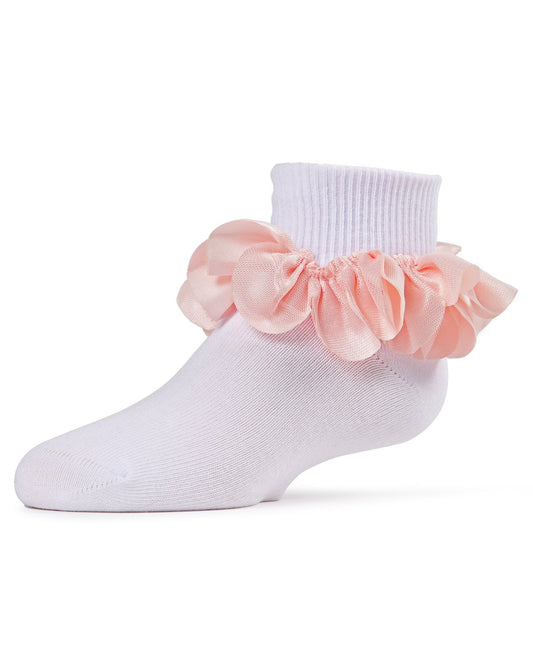 Memoi Rose Petal Anklet- Girls Shabbos Sock