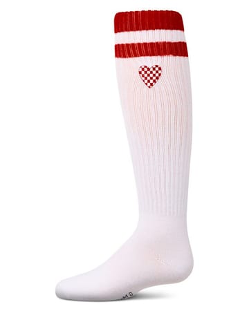 Memoi Checkered Heart Knee- MKF 7176- Teen Sizes